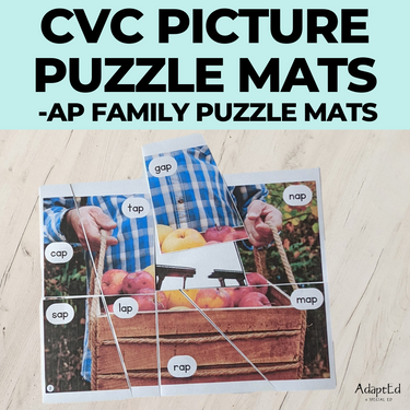 CVC Picture Puzzle Mats (-ap family words) Apple Themed - AdaptEd4SpecialEd